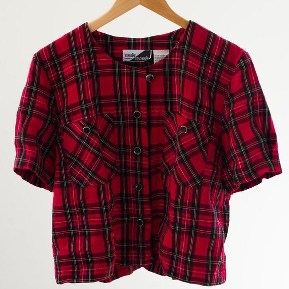 Vintage Sheer SunshineStarshine Plaid Button Shirt - Picture 6 of 6